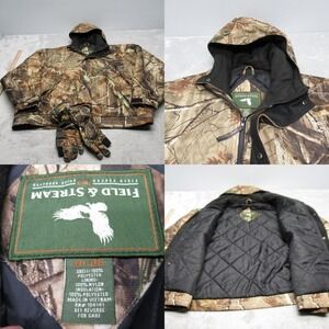 Mossy Oak‎ Jacket Men XXL Camo Hydroproof Ultra Unsulated Waterproof +Gloves
